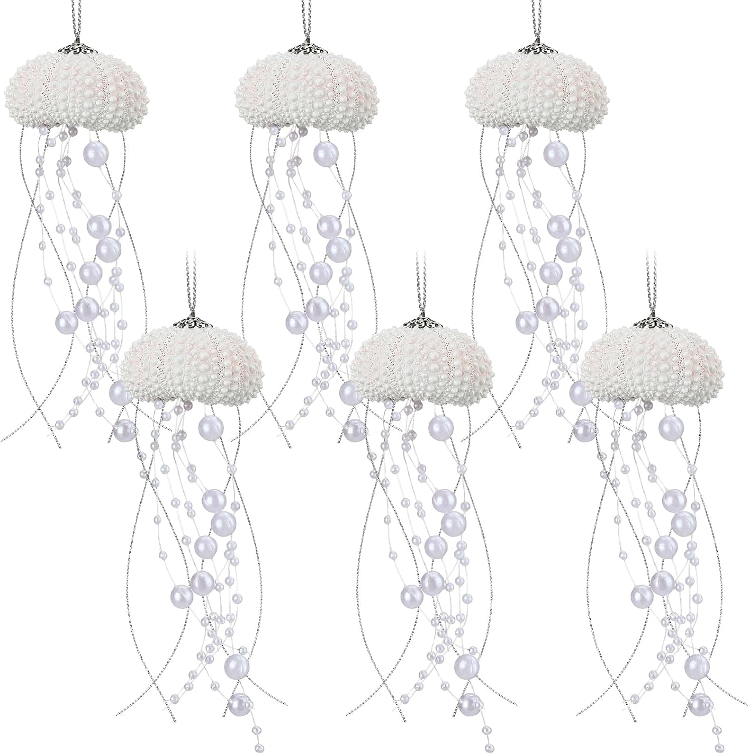 6 Pcs Sea Urchin Jellyfish Christmas Ornament Decor