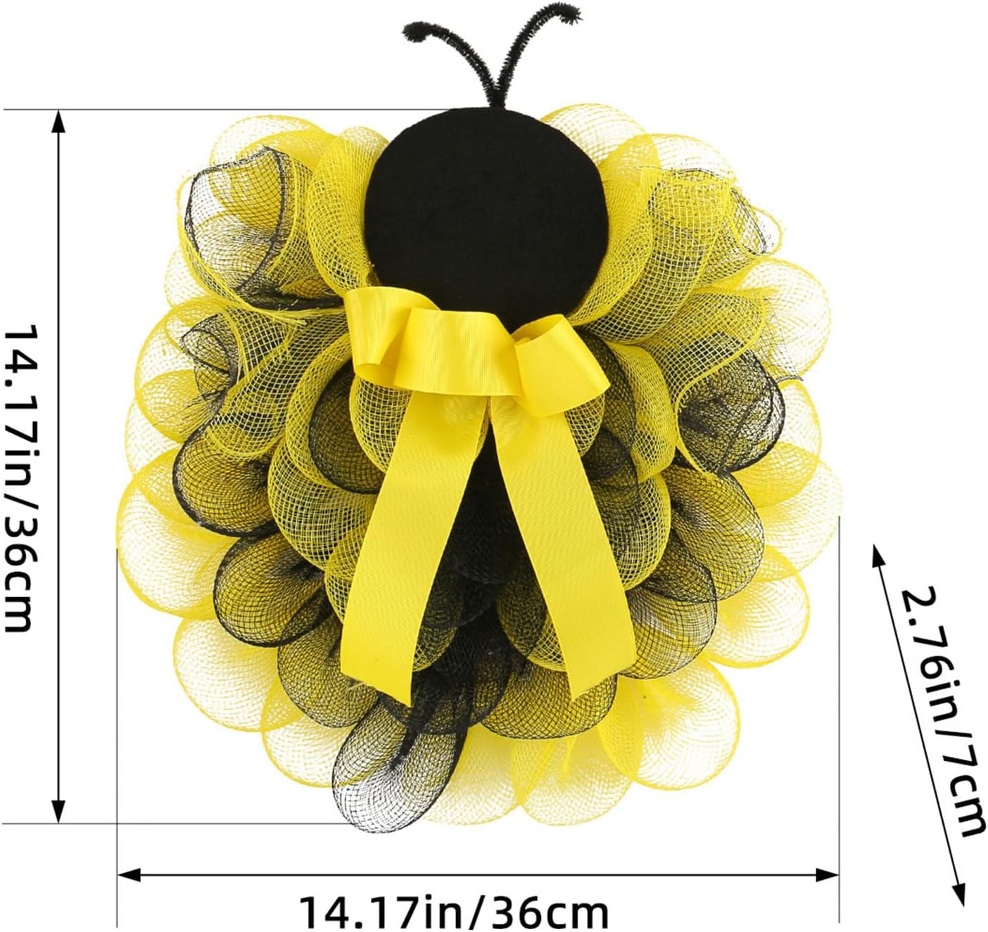 14 Inch Bees Welcome Wreath Spring Door Decor