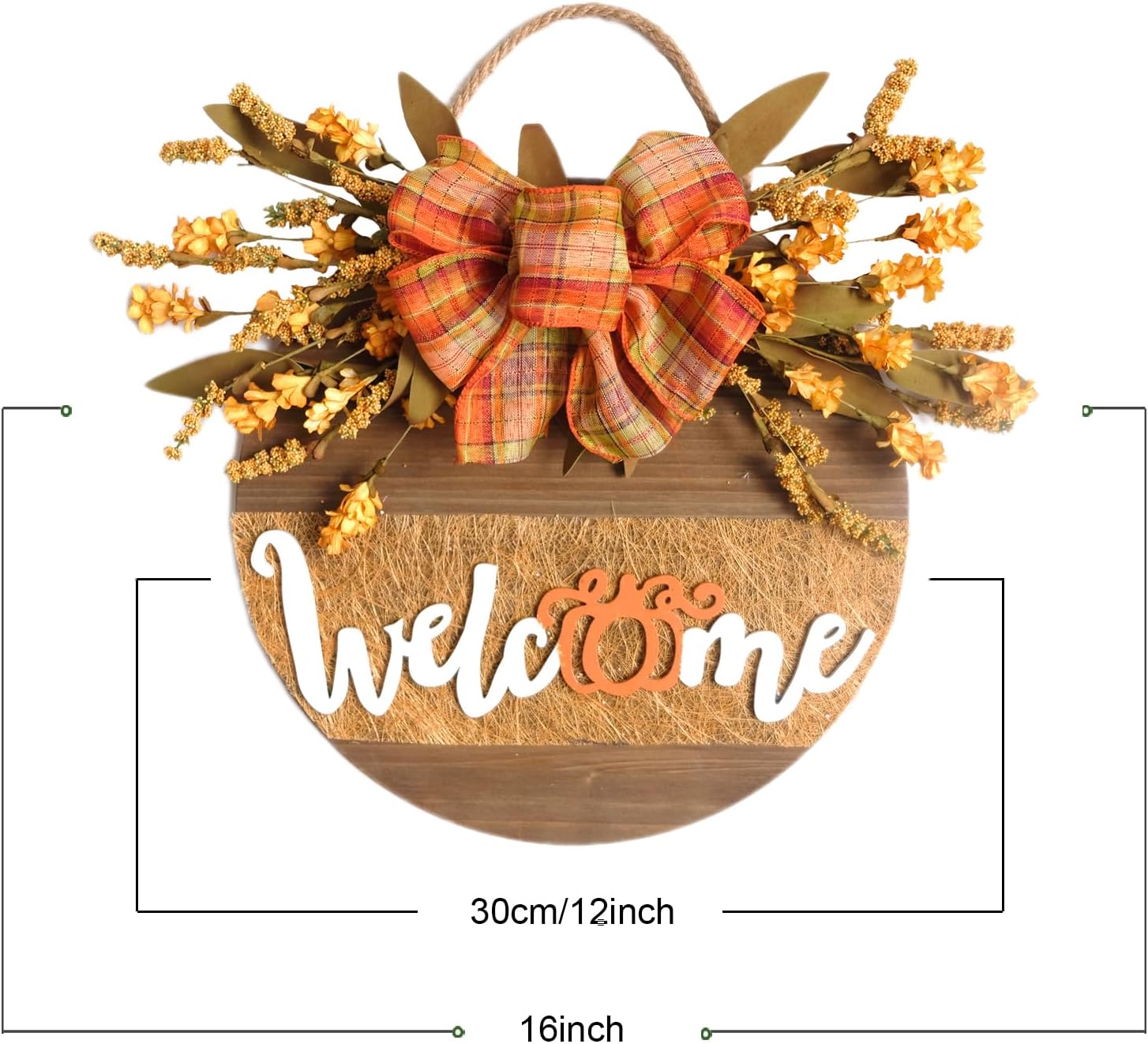 Fall Welcome Sign Decor Front Door Wreath