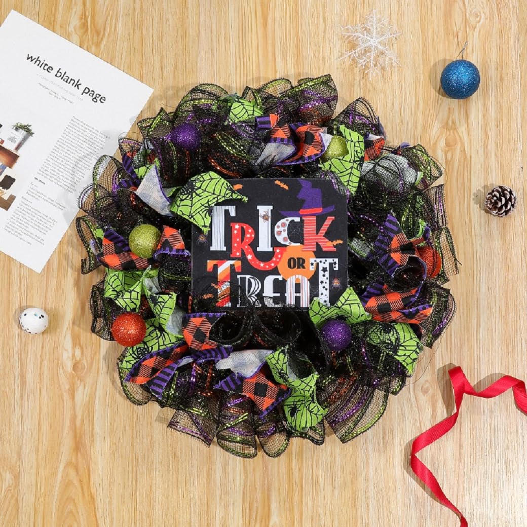Halloween Witch Wreath Door Decor 16x16 Inches