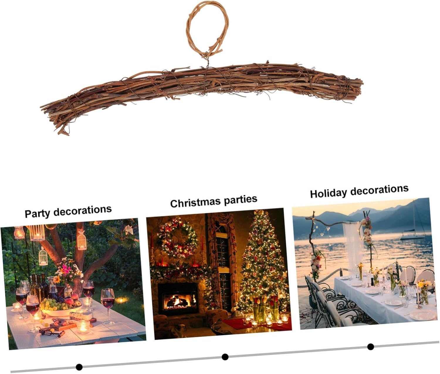 Amosfun 5pcs DIY Rattan Wreath Hanger Heart Shape Frame Front Door Garland Accessory