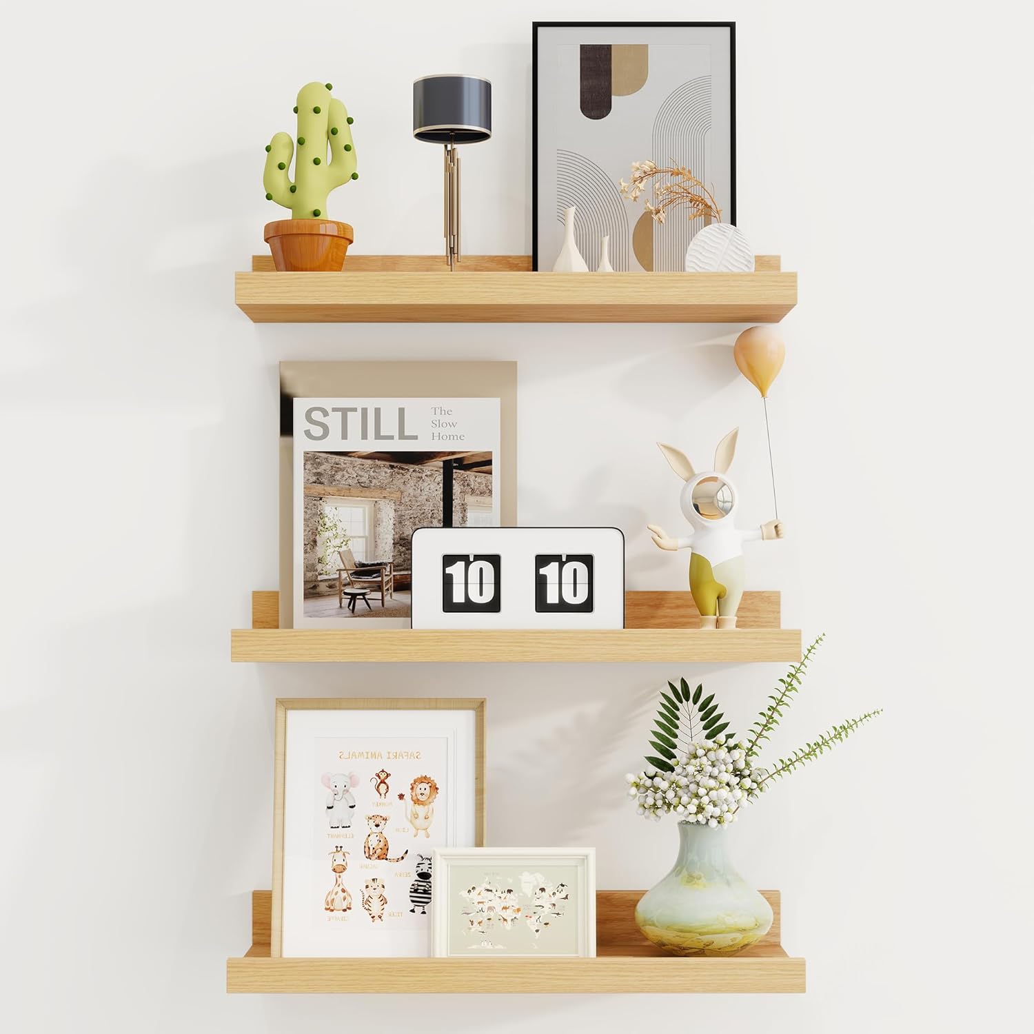 Axeman Floating Shelves Set of 3 - Rustic Wall Ledge Shelves 16 Inch