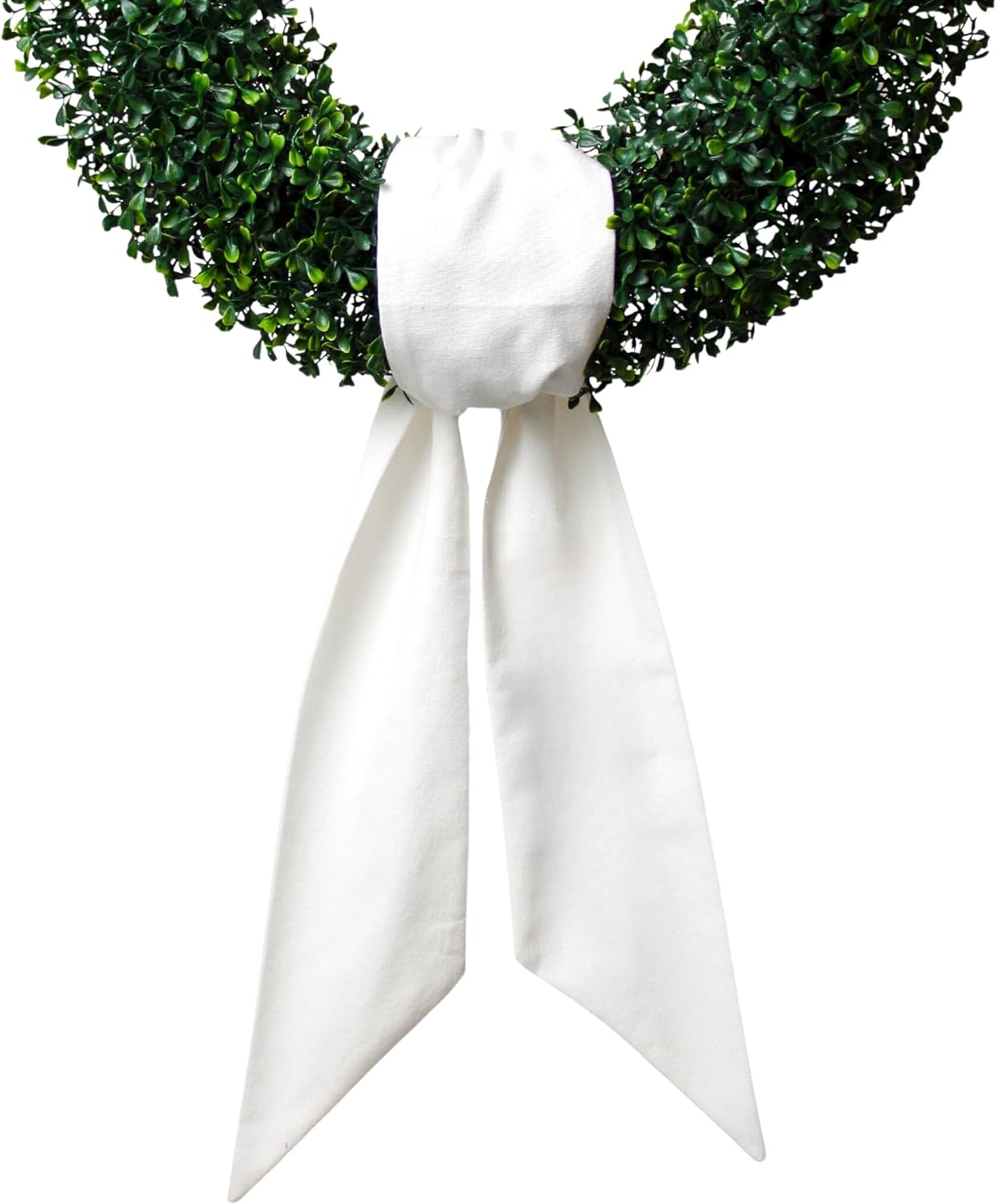 White Linen Wreath Sash for Front Door 56 x 45