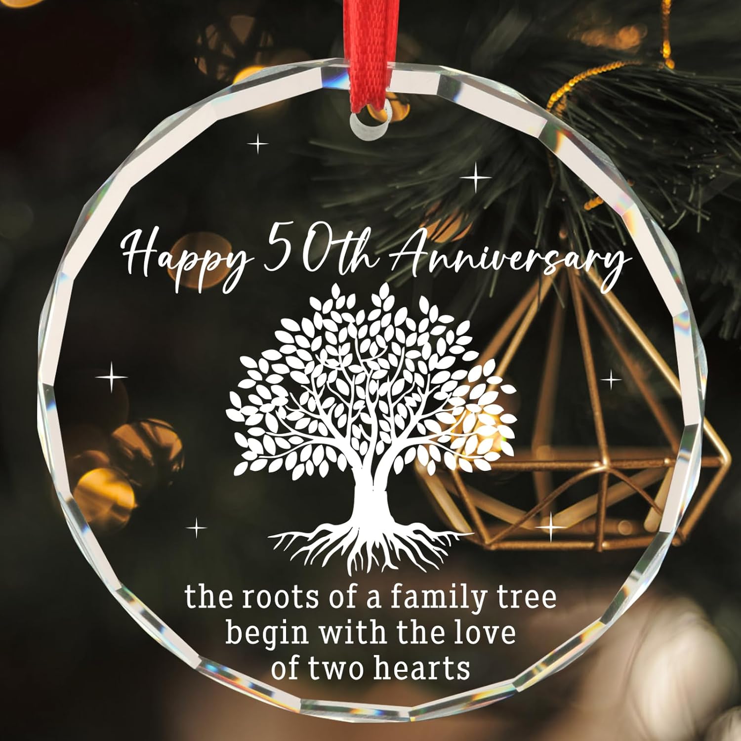 50th Anniversary Glass Ornament for Couples