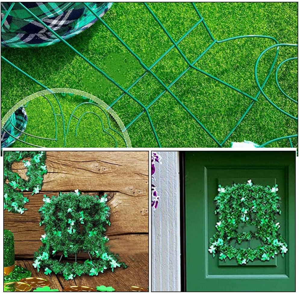 STOBAZA 2pcs Shamrock Wire Wreath Frame Door Hanger