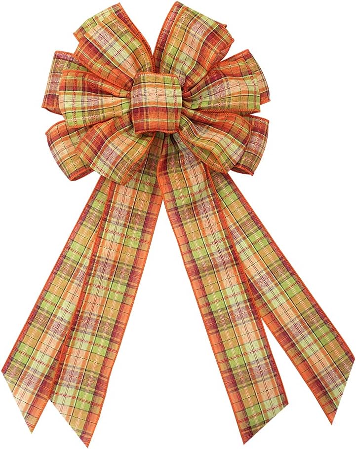 ABTOLS Large Fall Bow Wreath for Farmhouse Decor