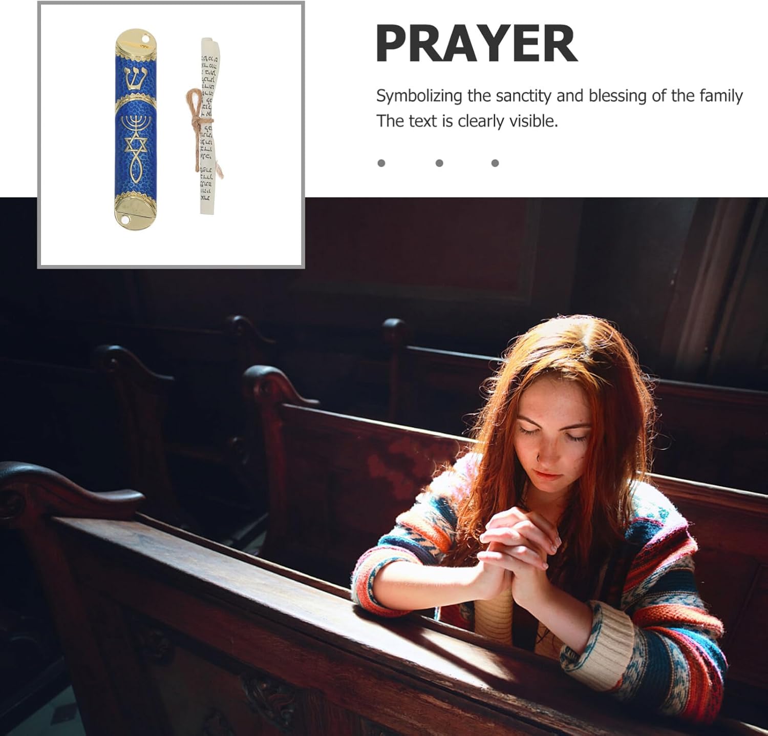 Cabilock Mezuzah Case Metal Door Religious Decor Small Size