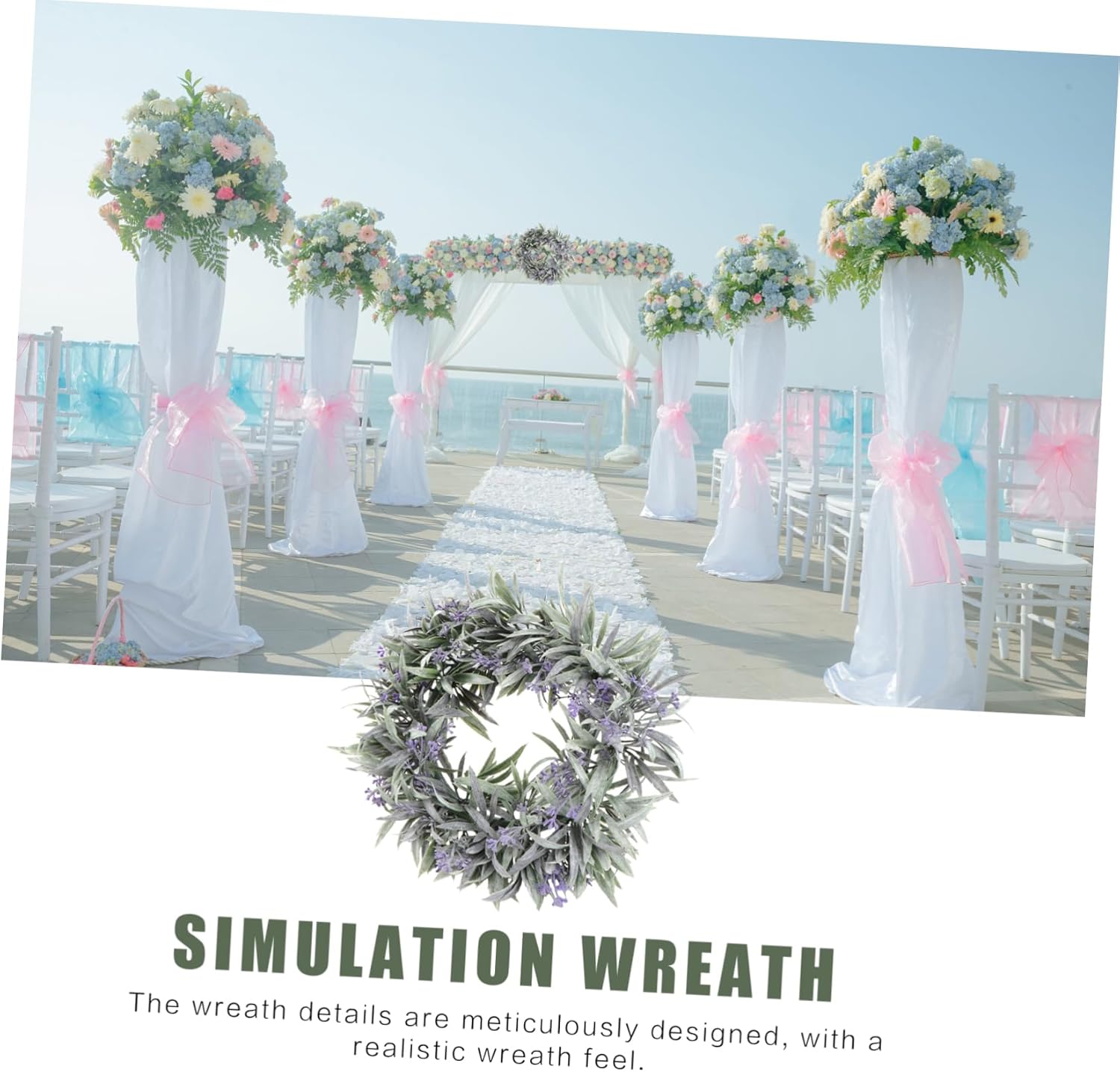 Artificial Lavender Wreath Door Hanger Decor