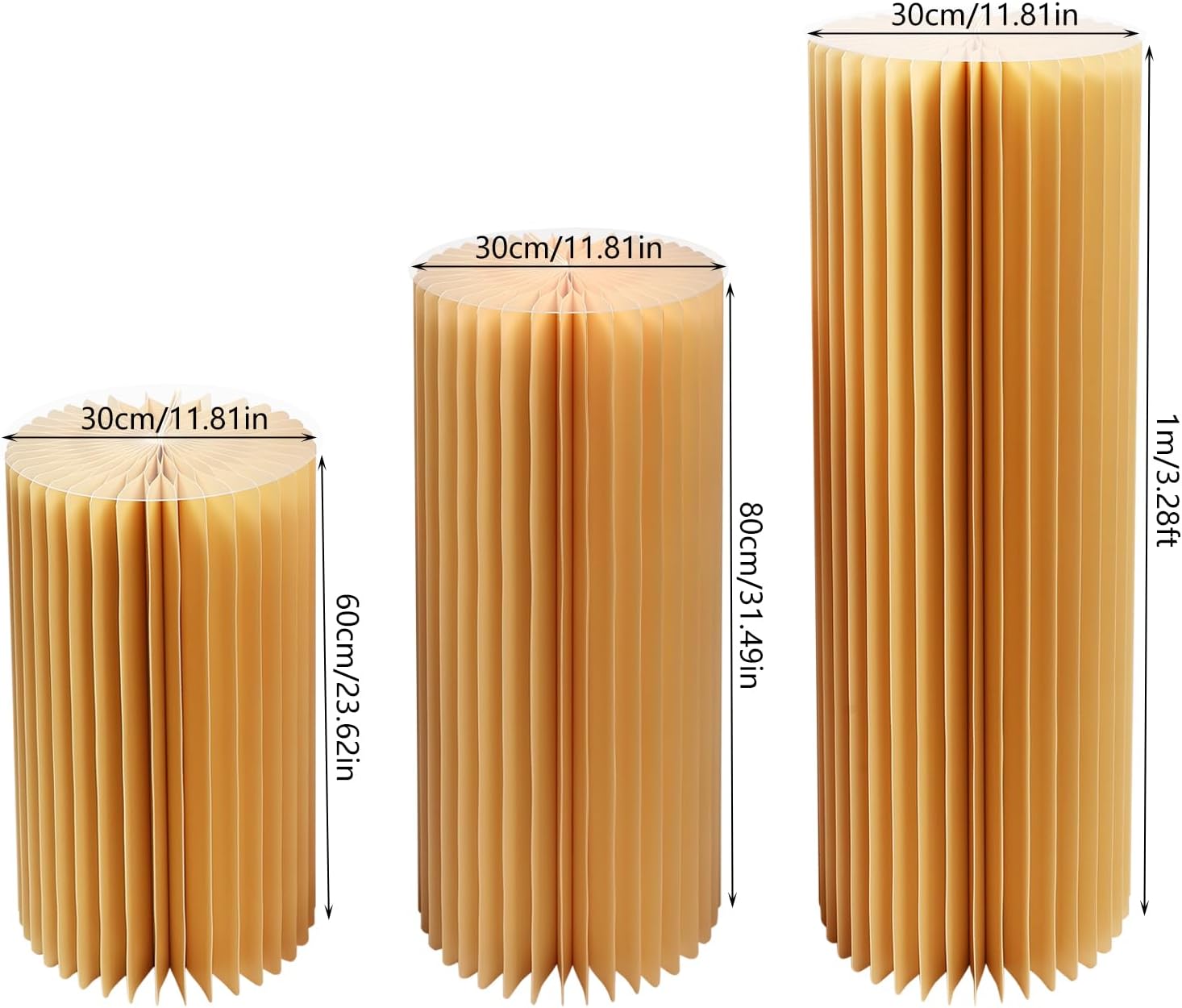 3PCS Foldable Wedding Centerpieces Paper Stands