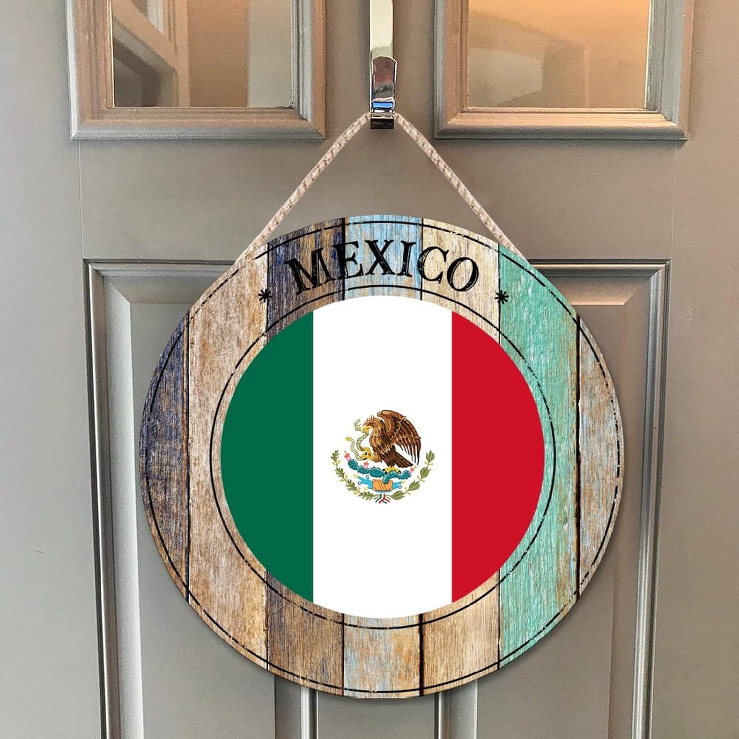 Mexican Farmhouse Door Hanger Wood Sign 10x10
