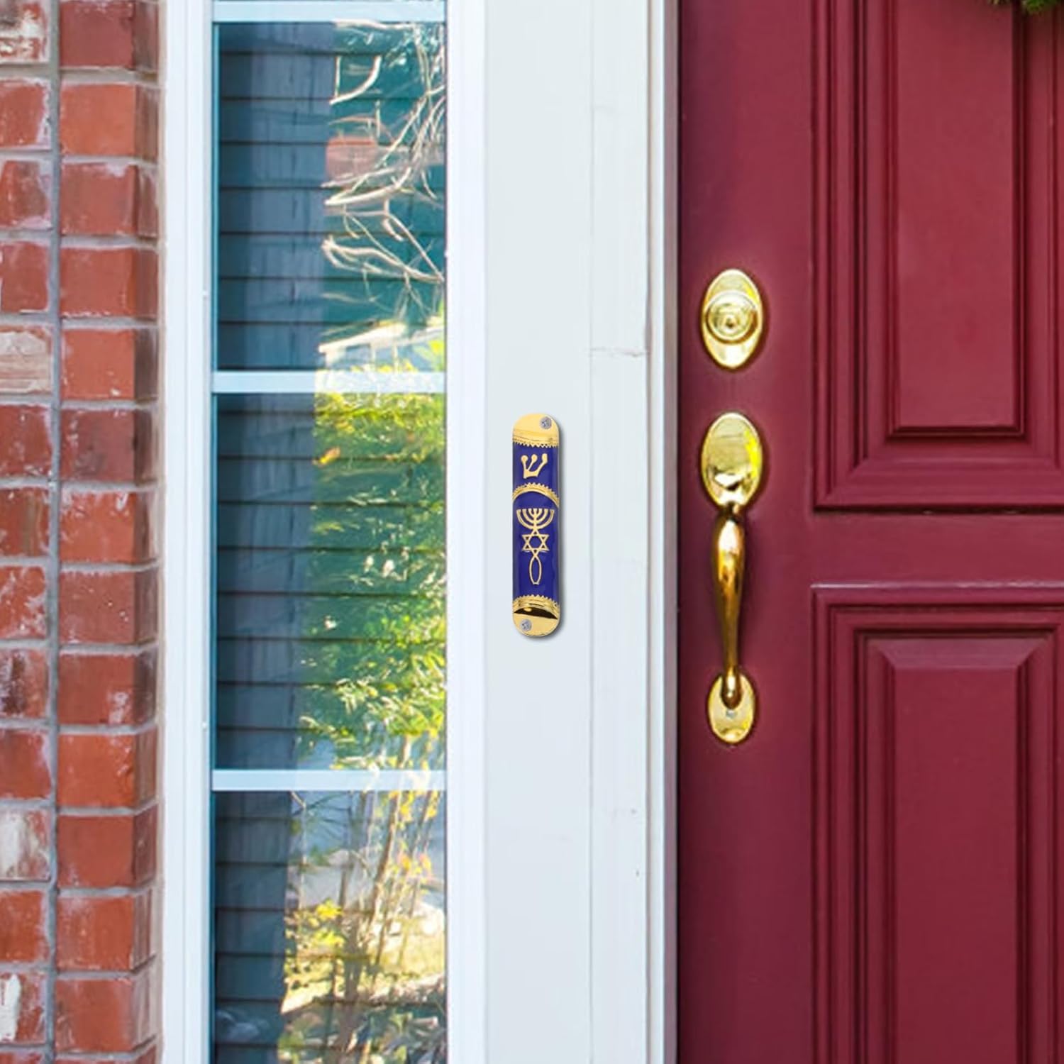 SOLUSTRE Metal Mezuzah Door Decor Scroll Wall Accent Home Jewish Accessory