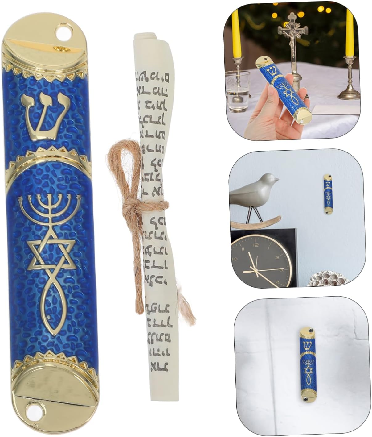 Classic Jewish Mezuzah Scroll Metal Door Frame Decor