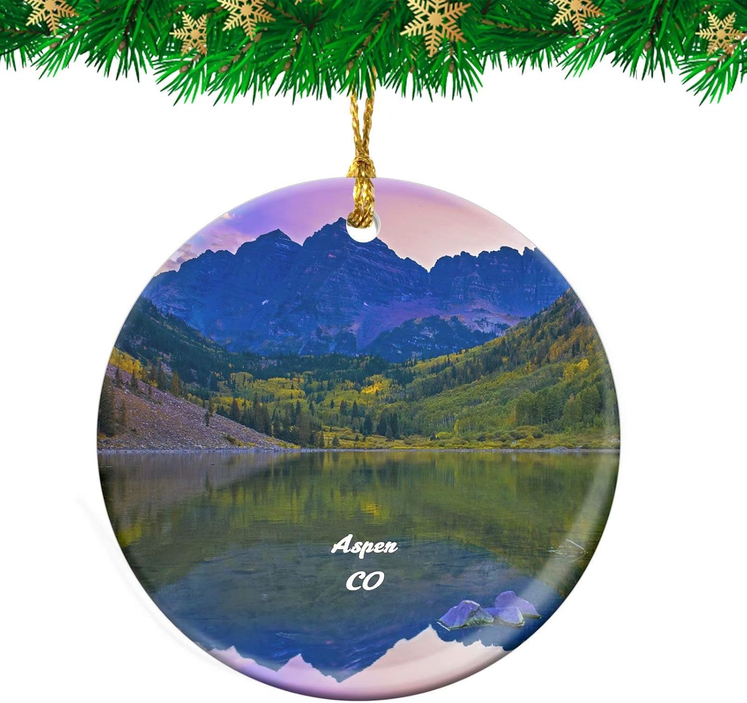Weekino Aspen Maroon Bells Colorado Christmas Ornament Pendant