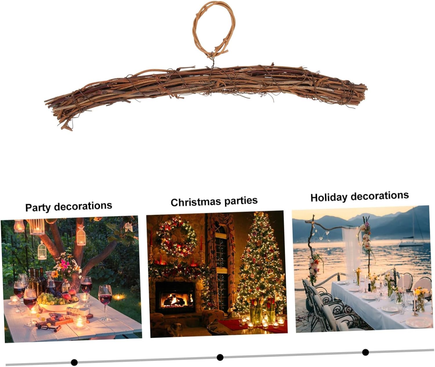 Luxshiny DIY Rattan Wreath Hanging Ring