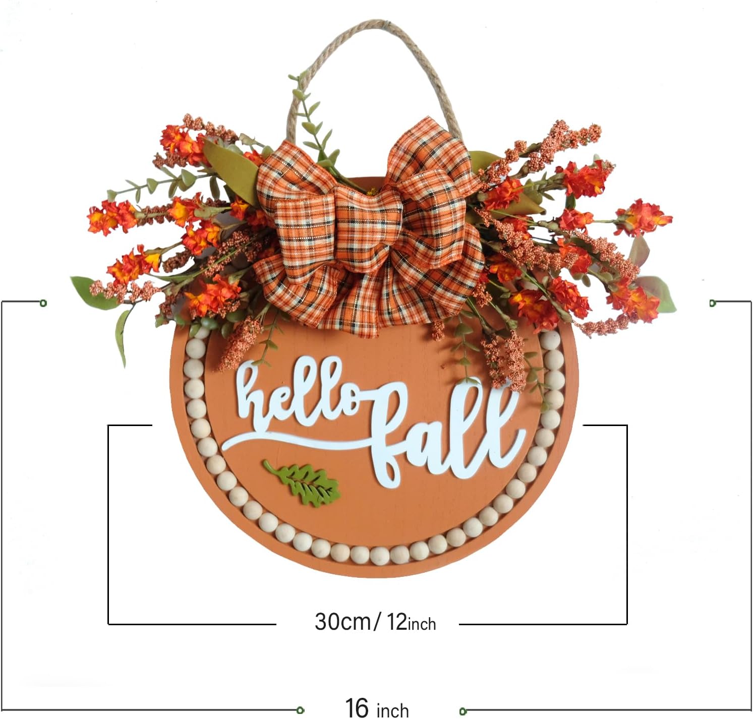 Idyllic 18 Inch Fall Wreath Welcome Sign for Front Door