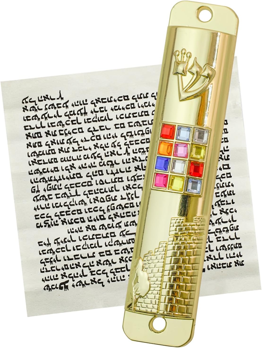 MrMrKura Gold Mezuzah Scroll Door Decor