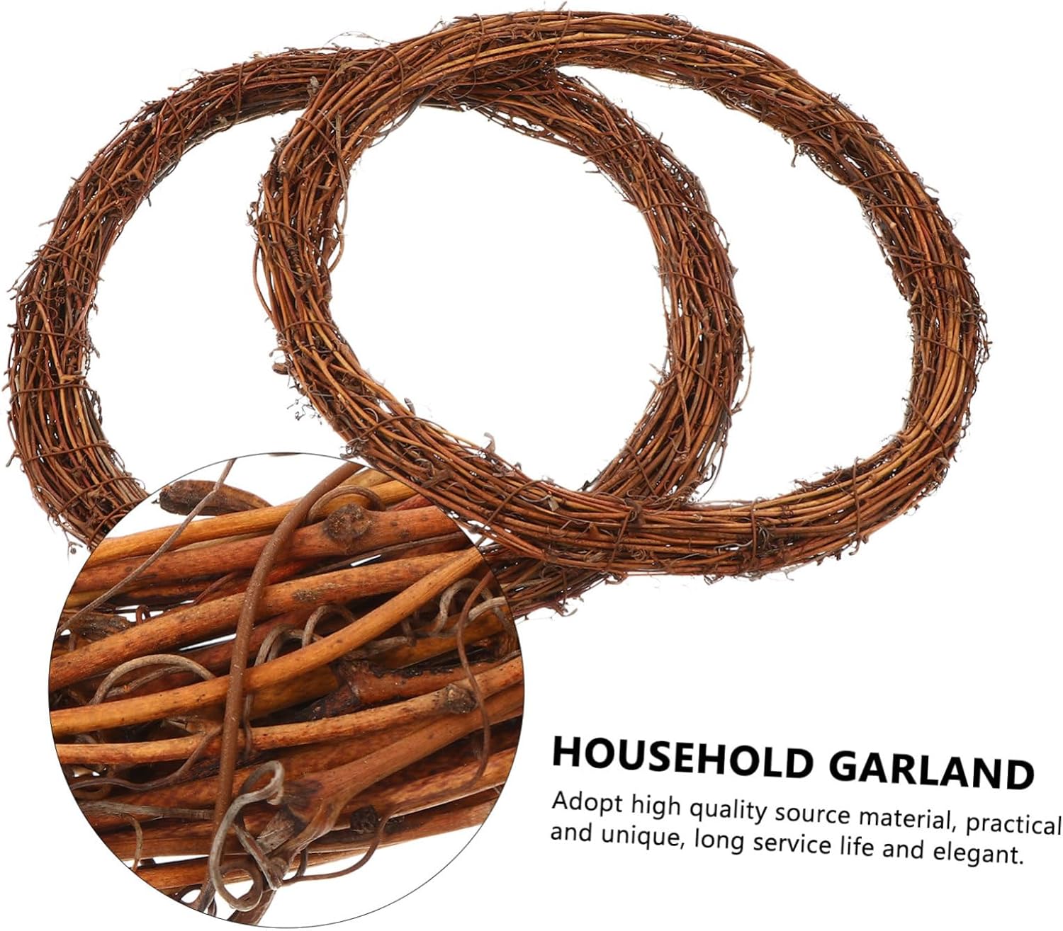 EXCEART 2pcs Artificial Rattan Wreath Garland for Home Decor
