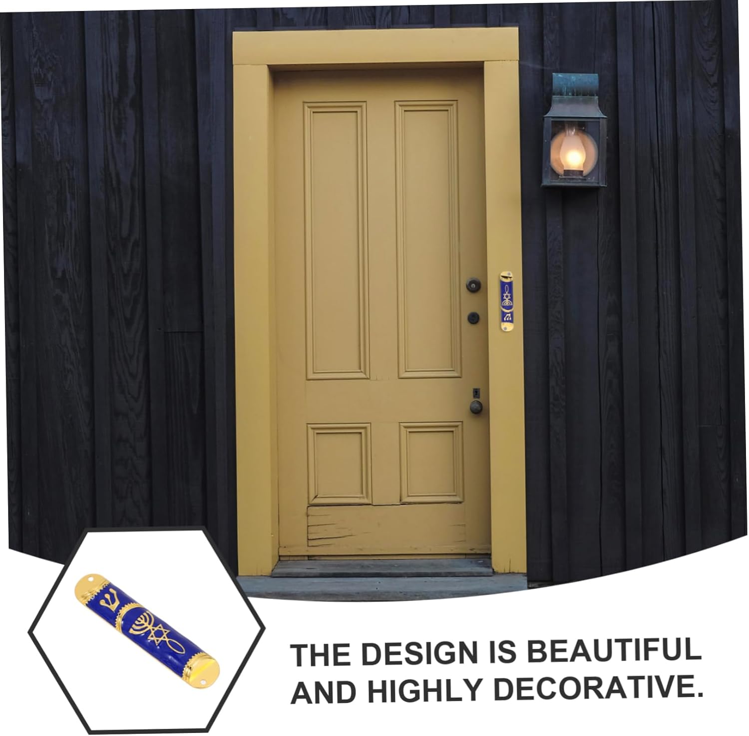 BIUDECO Metal Mezuzah Decor Home Blessing Wall Scroll Door Mount