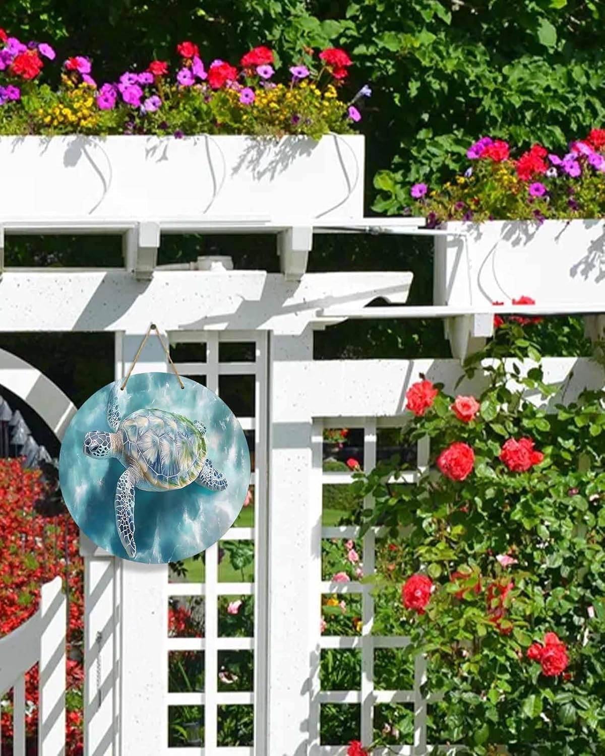10 Inch Ocean Turtle Door Wreath Welcome Sign