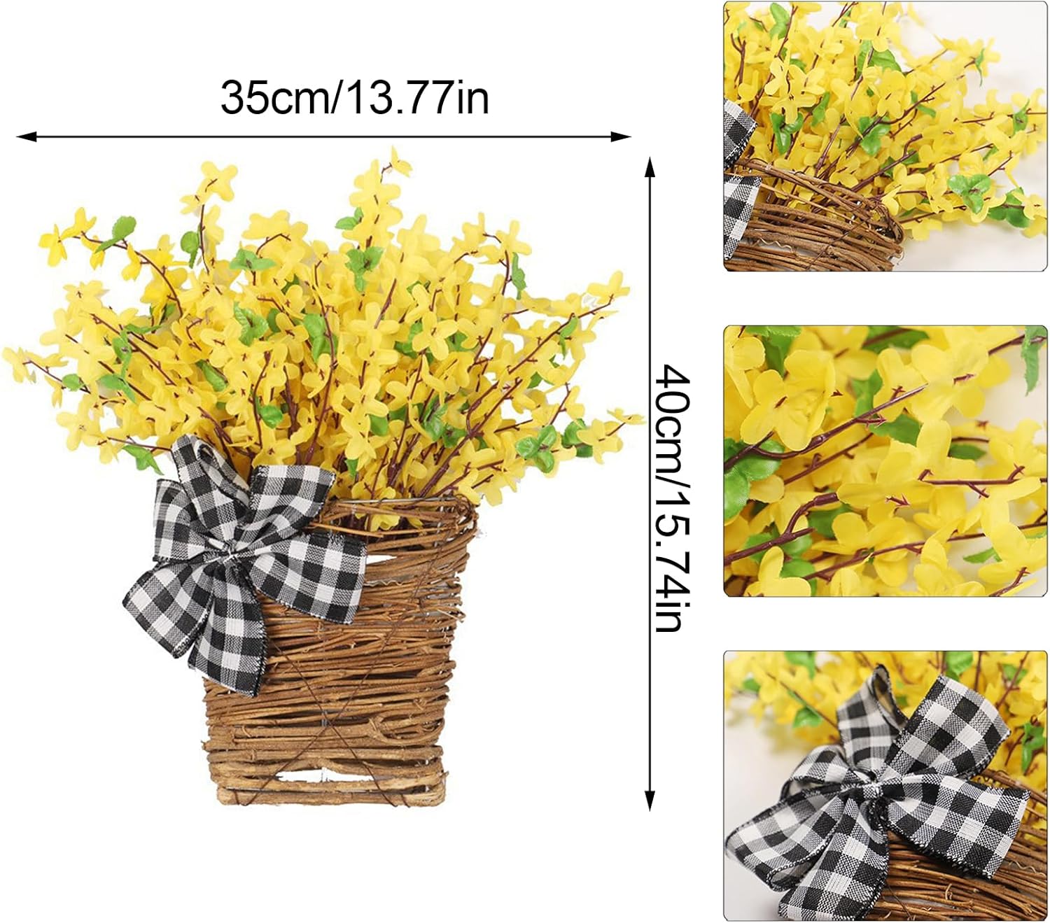 Door Hanger Basket Wreath 157 Inch Spring Decor