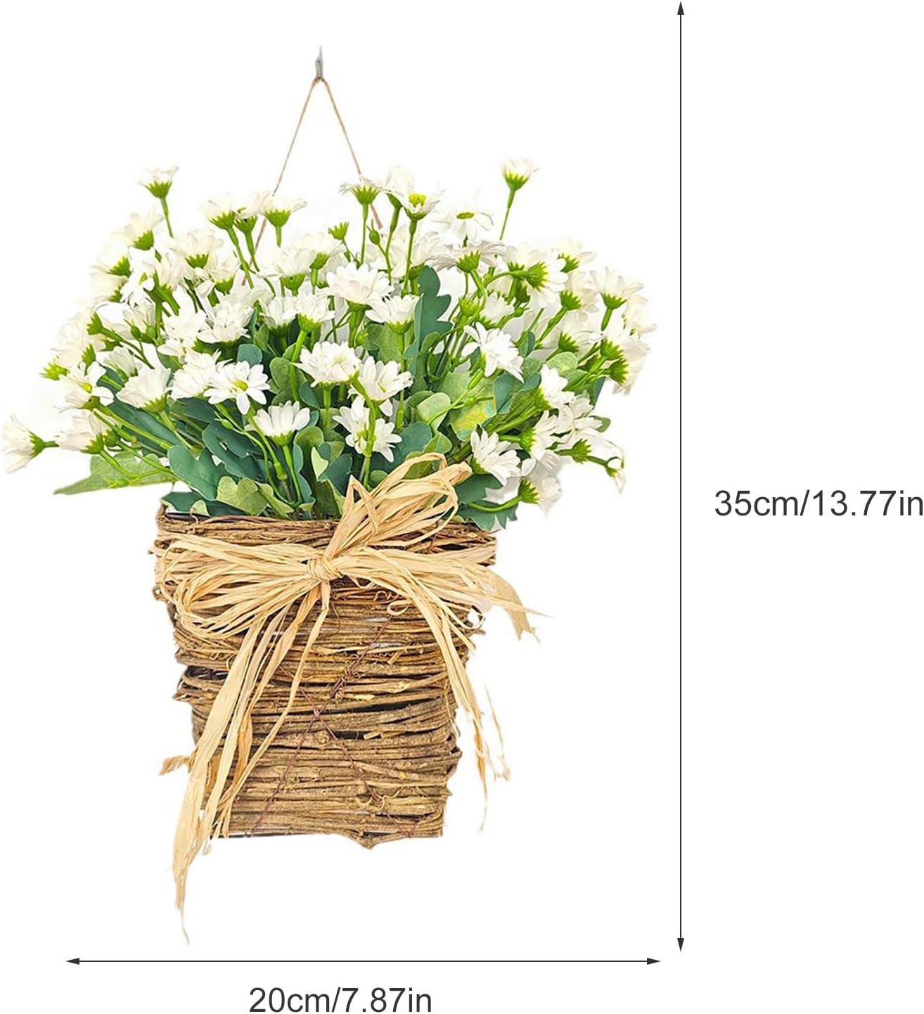 Artificial Spring Door Wreath with Rattan Frame