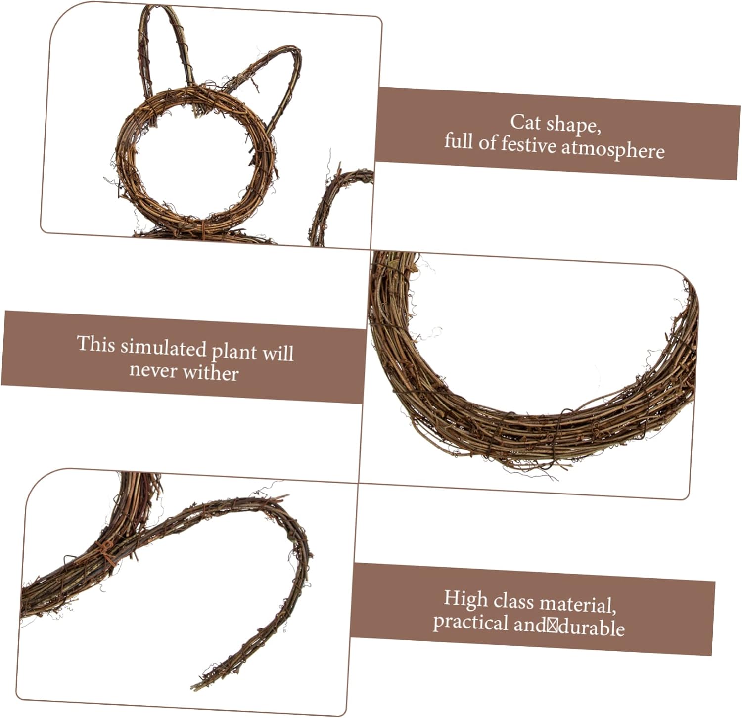 Cat Wreath Small DIY Hanging Garland for Home and Holiday Decor