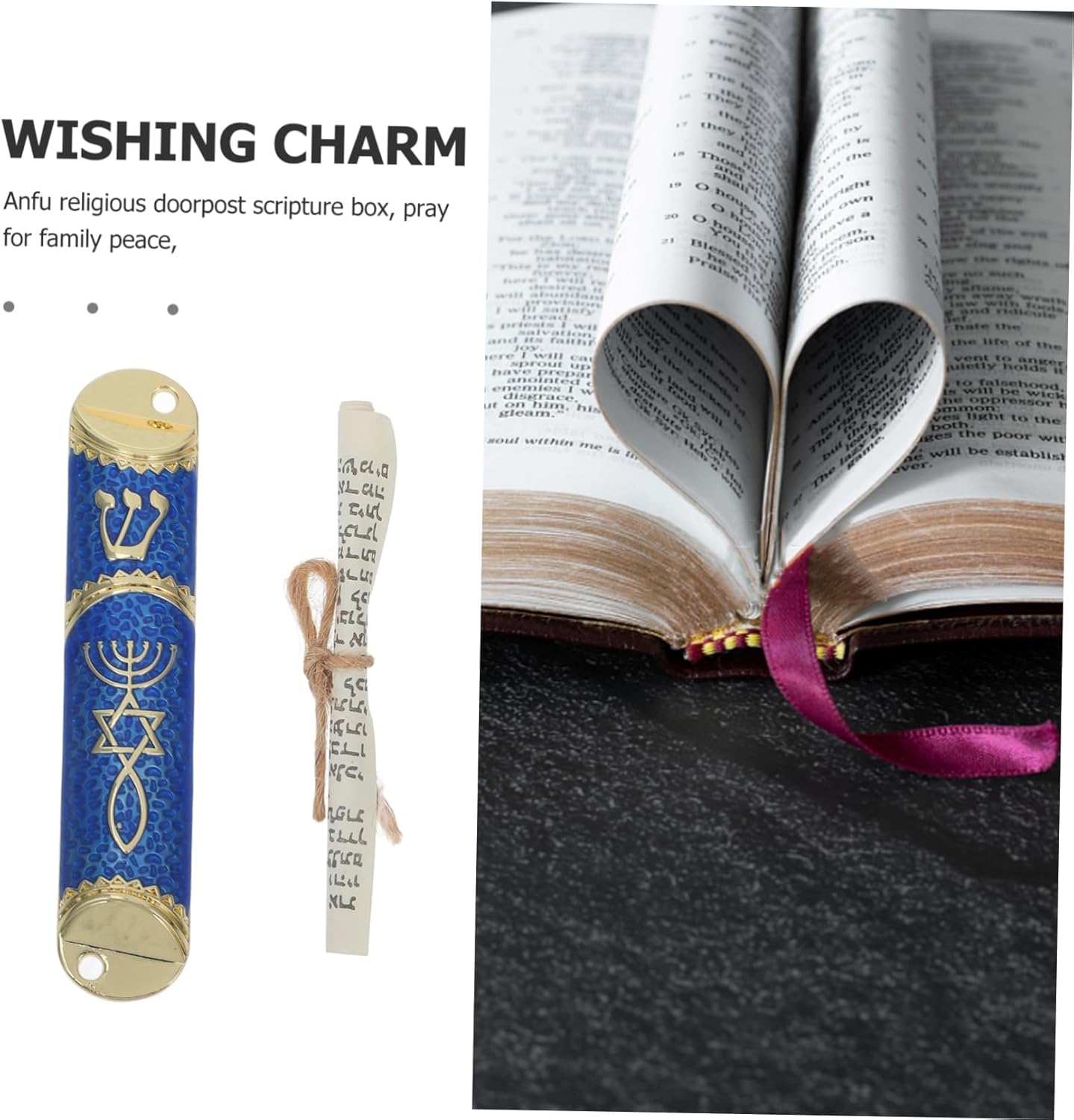 Amosfun Metal Mezuzah with Scroll Set Classic Jewish Door Blessing Decor