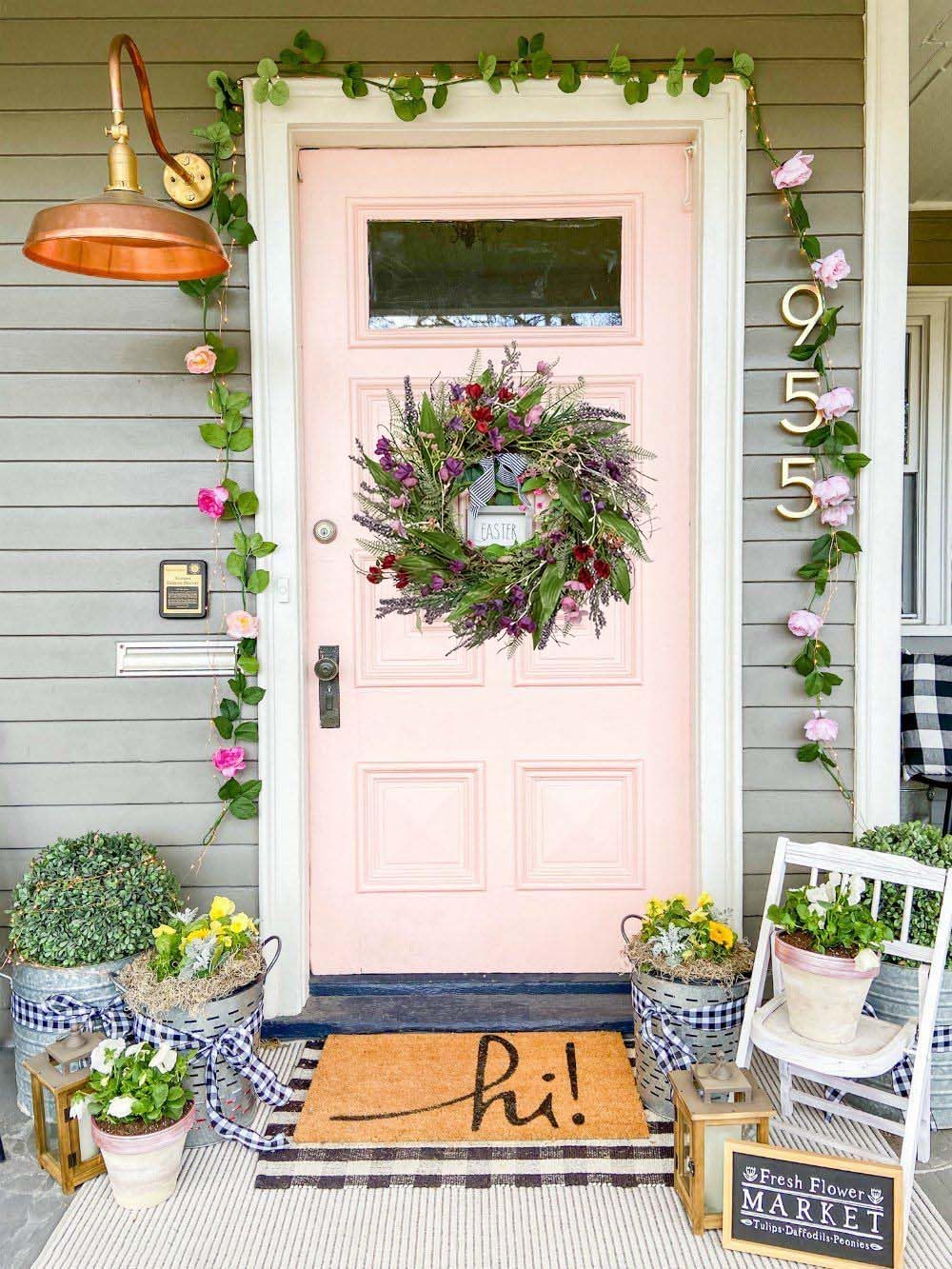 Briful 18 Inch Artificial Lavender Wreath