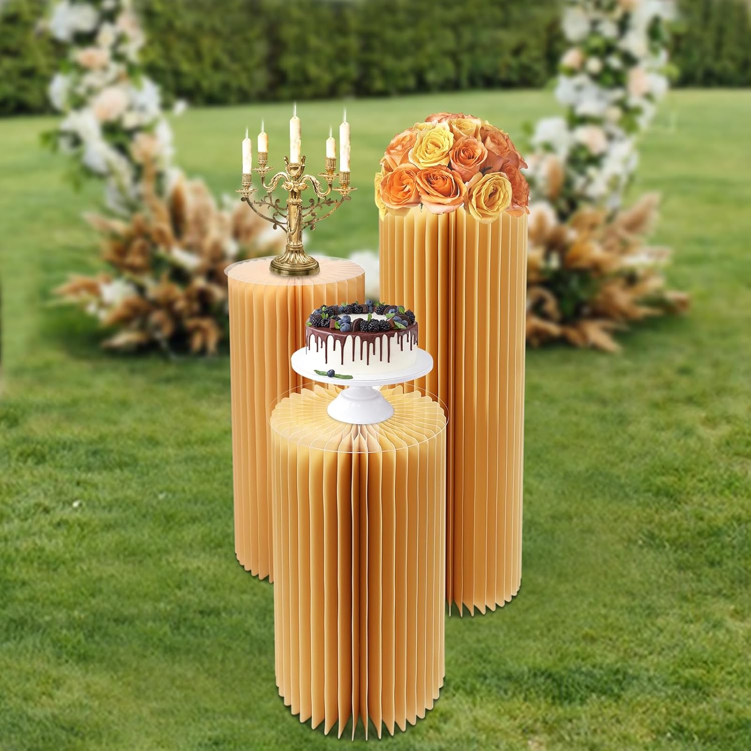 3PCS Foldable Wedding Centerpieces Paper Stands