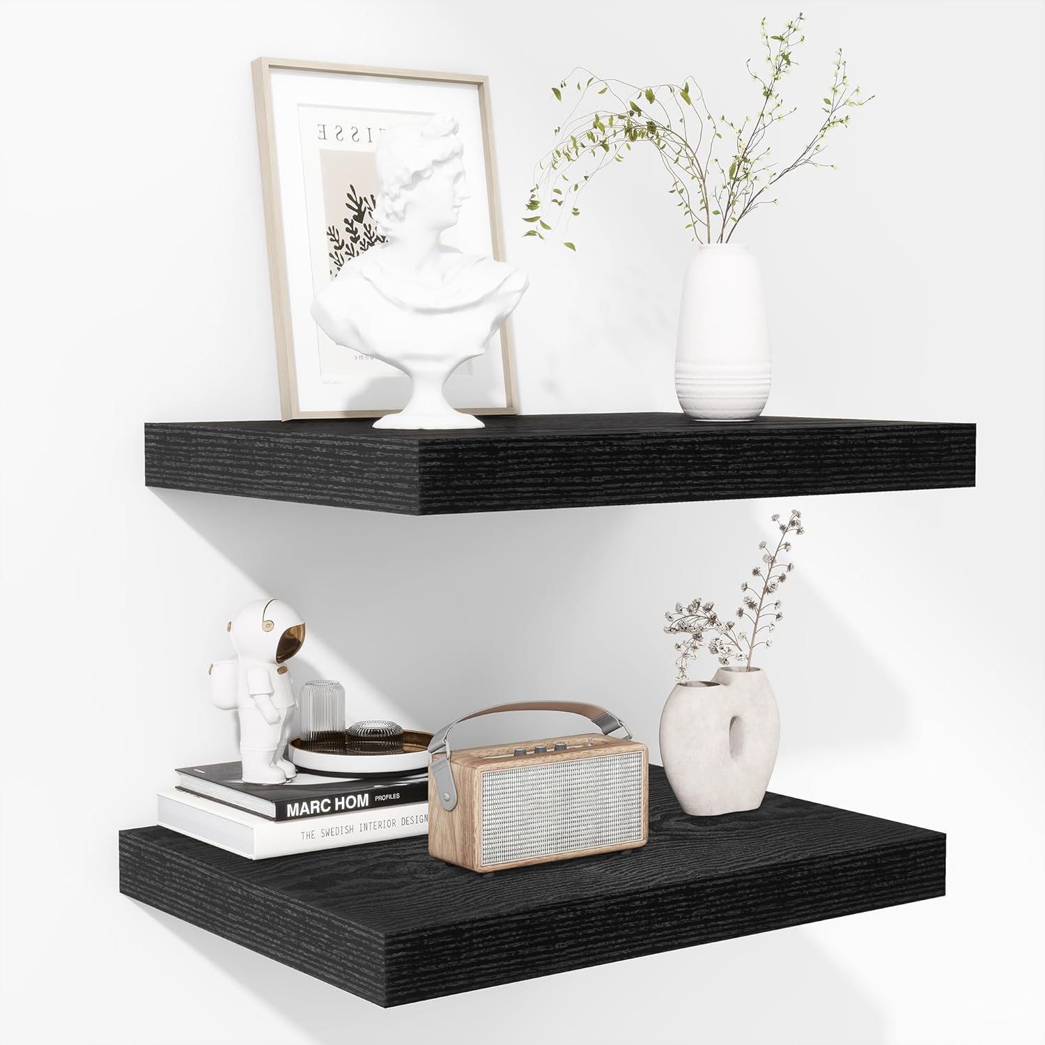 Fun Memories Floating Shelves 2 Pack 16x12x15 Rustic Black