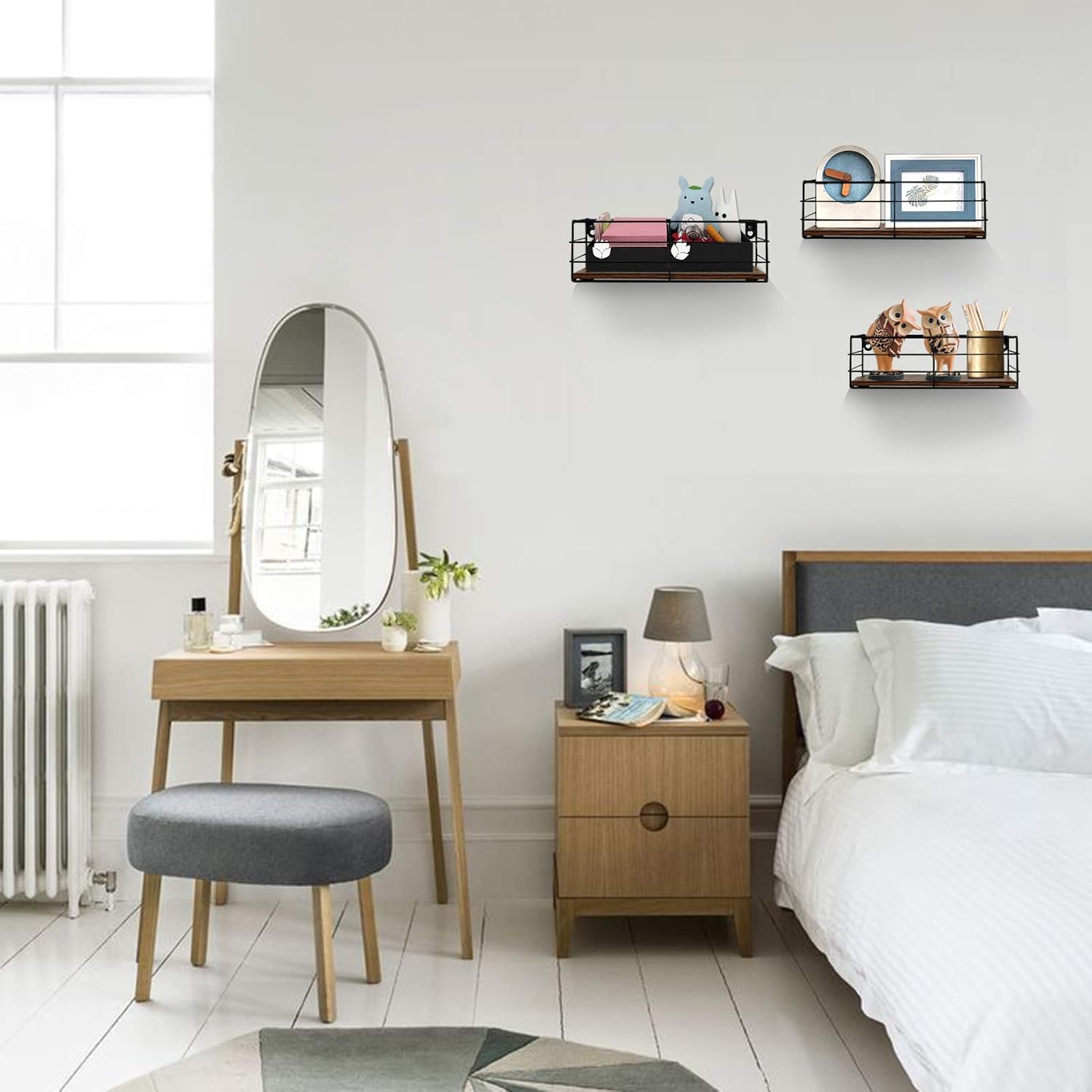 CRUGLA Floating Shelves Wall Mounted Set of 3