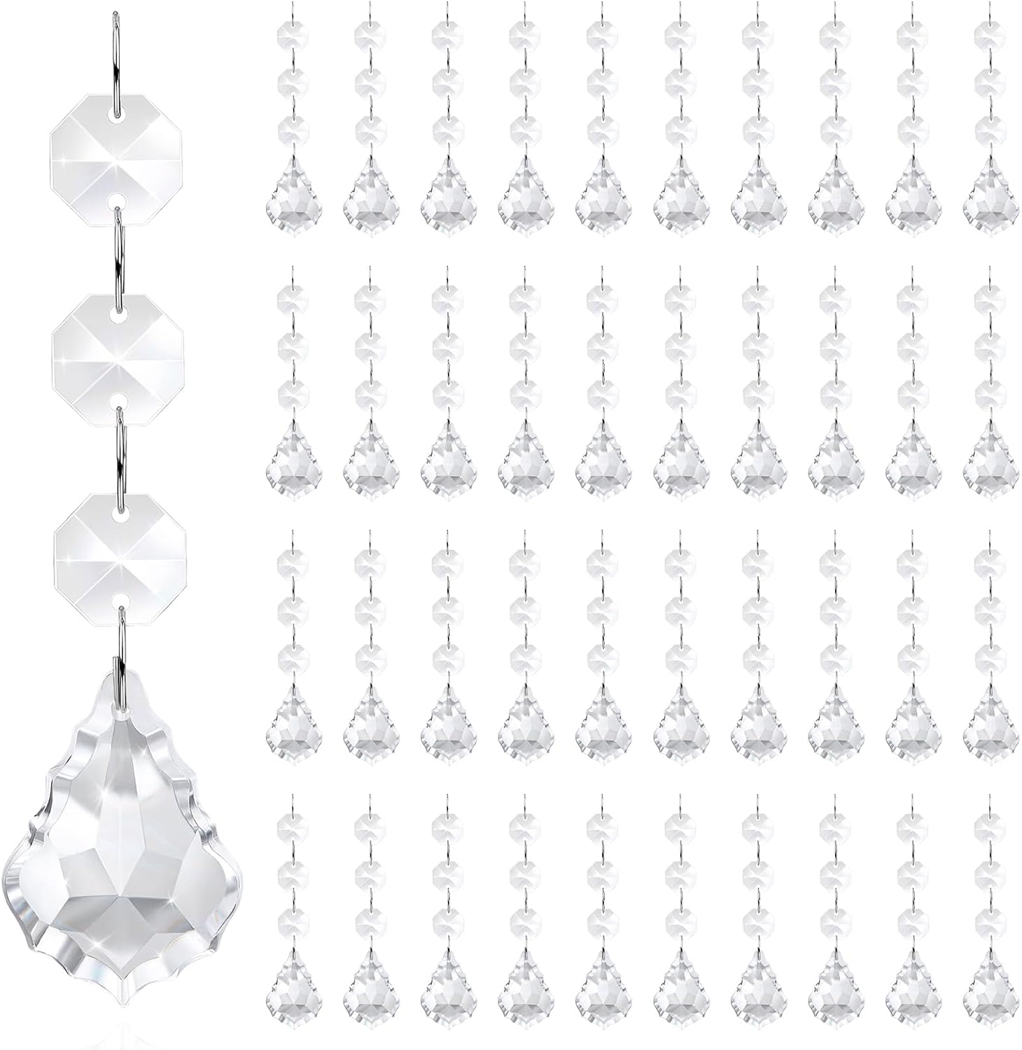 Crystal Christmas Ornaments - 30 Pcs Hanging Angel Crystals for Tree Decorations