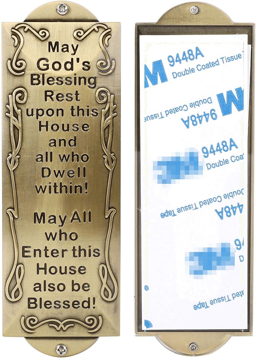 BRTAGG Metal Mezuzah Door Accent 6x2 Inch