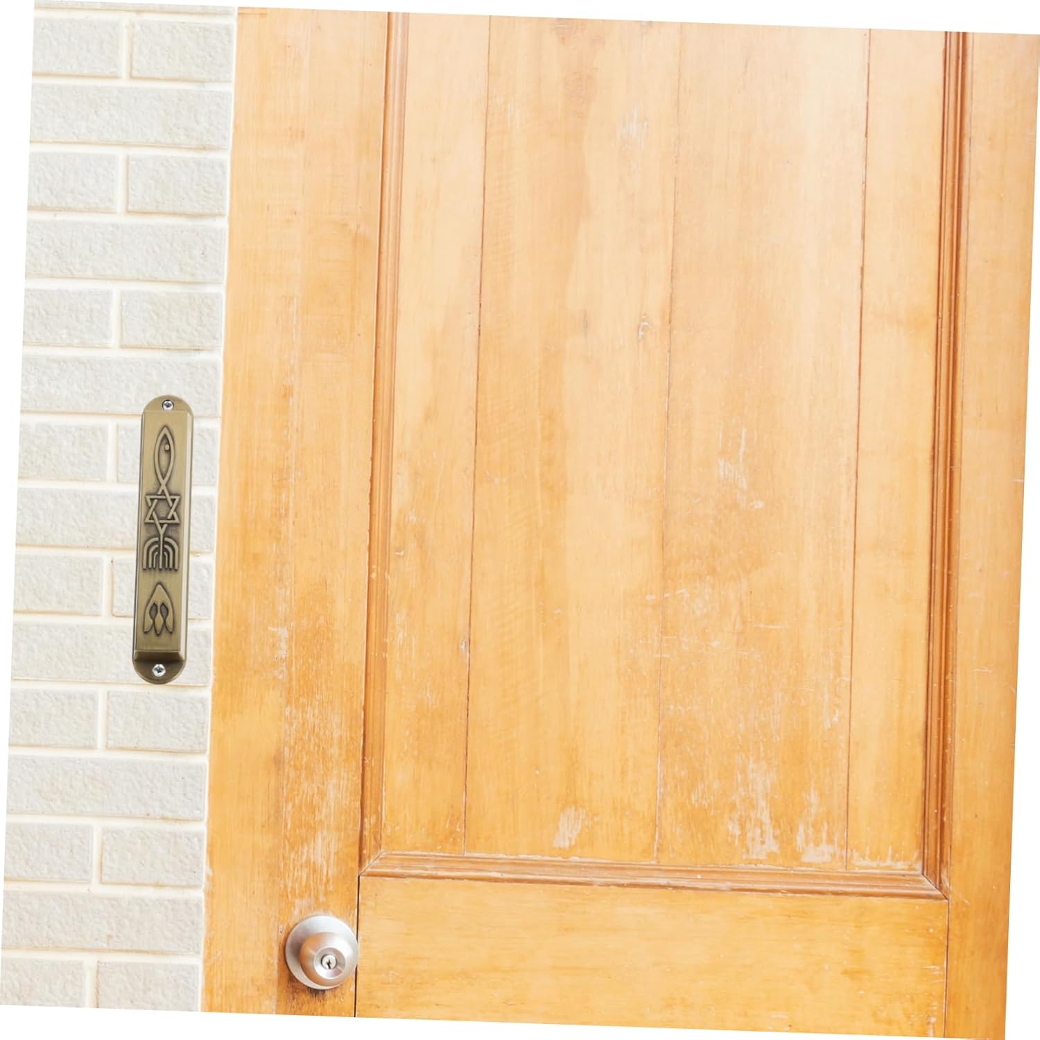 2pcs Retro Metal Mezuzah Decor Door Plaque