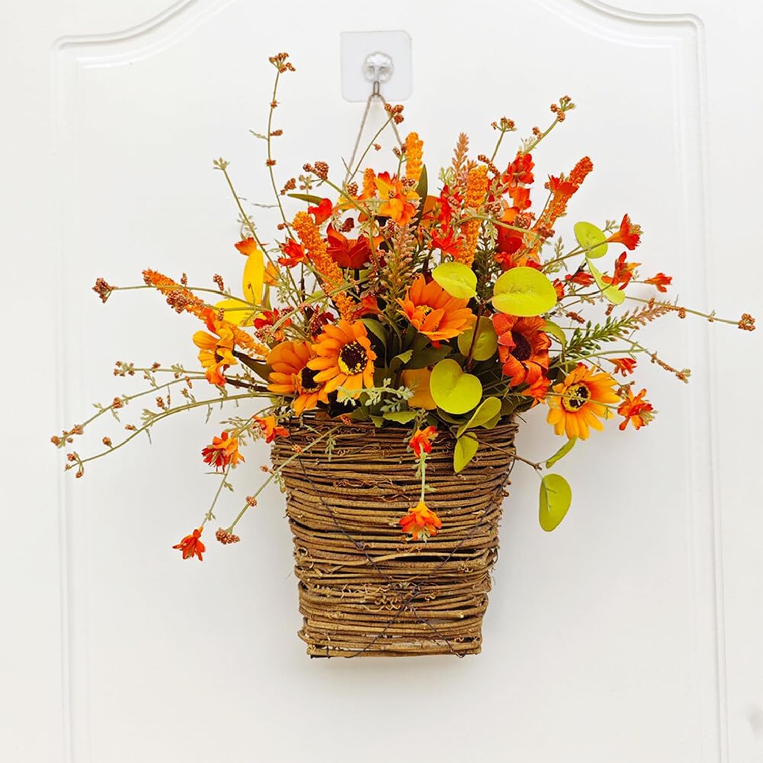 Fall Flowers Artificial Wreath for Front Door