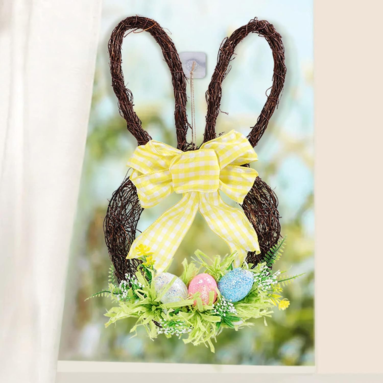 Easter Egg Wreath Door Decor Vintage Handmade Swag