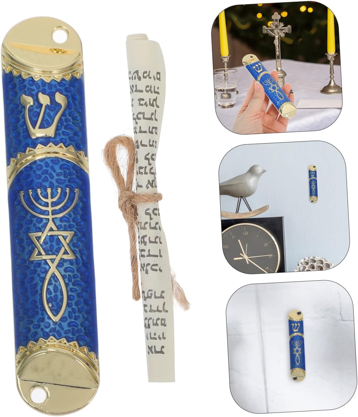GLEAVI Classic Metal Mezuzah Door Decor Jewish Scroll Catholic Accent