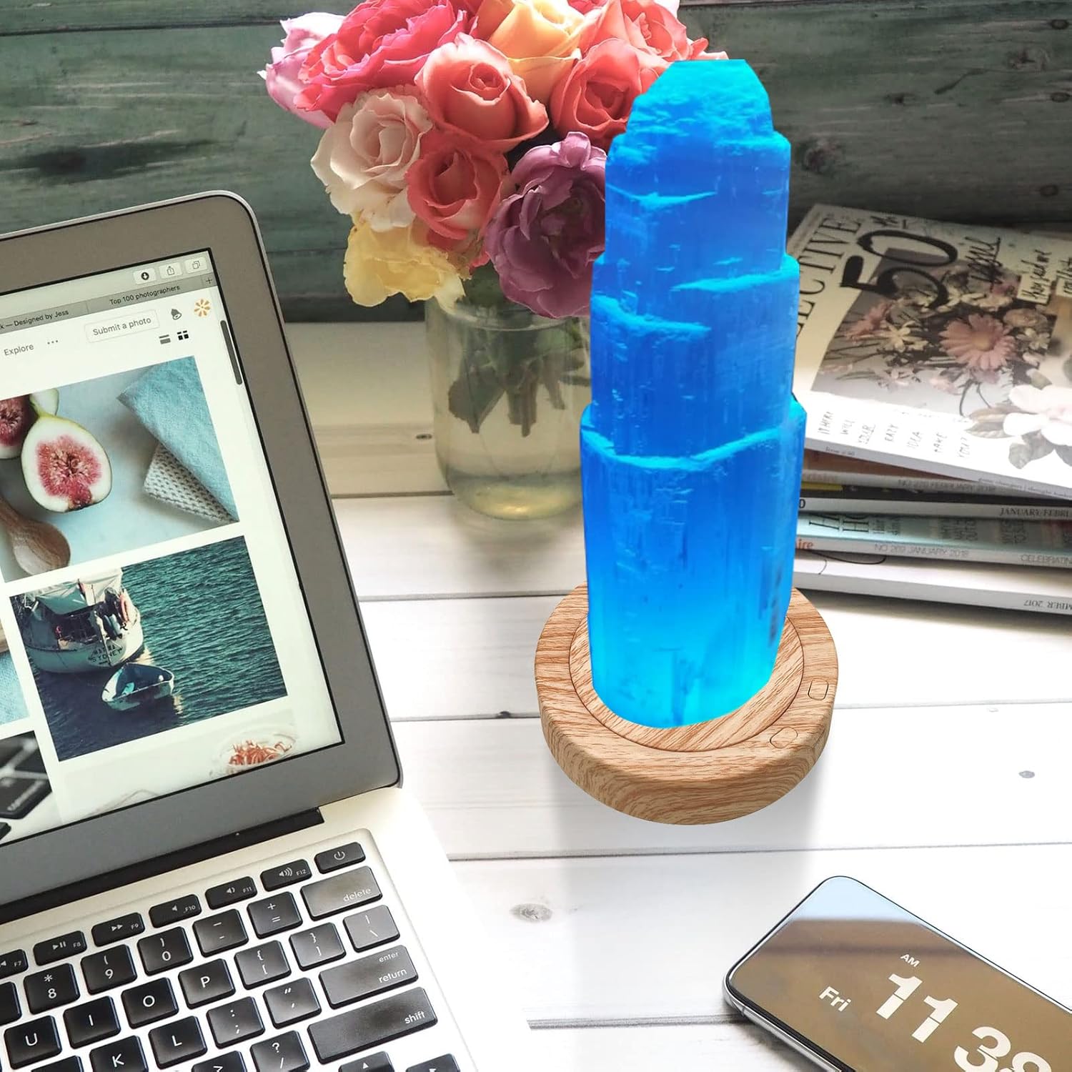 7 LED Rotating Display Stand with 8 Light Modes