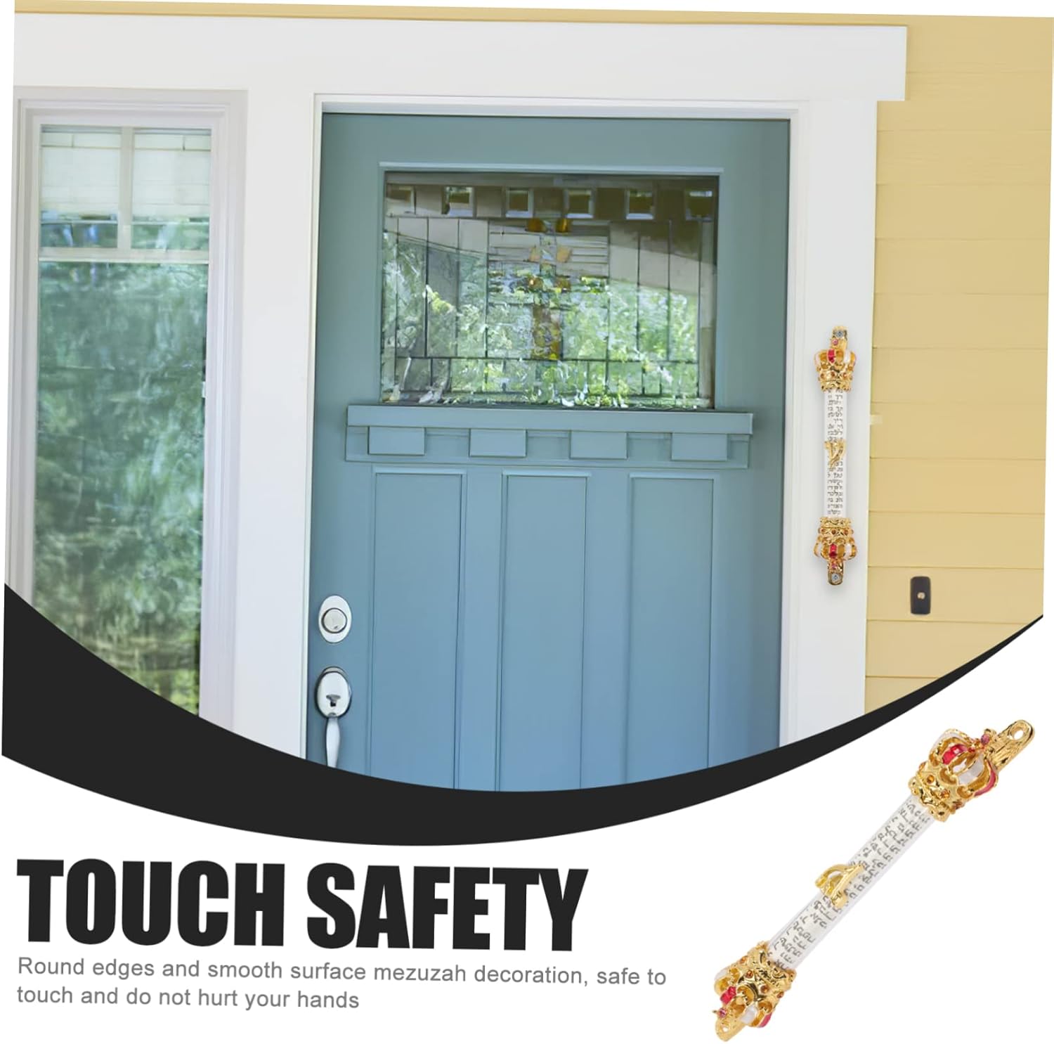 PRETYZOOM Metal Mezuzah Scroll Plaque for Door Decor Hannukah Gift for Mom