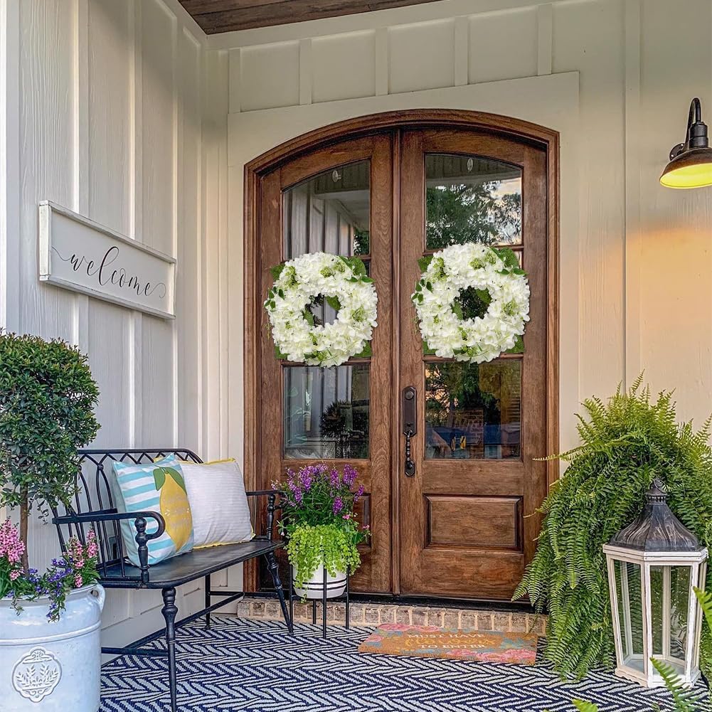 Briful White Hydrangea Artificial Wreath 165 Spring Decor