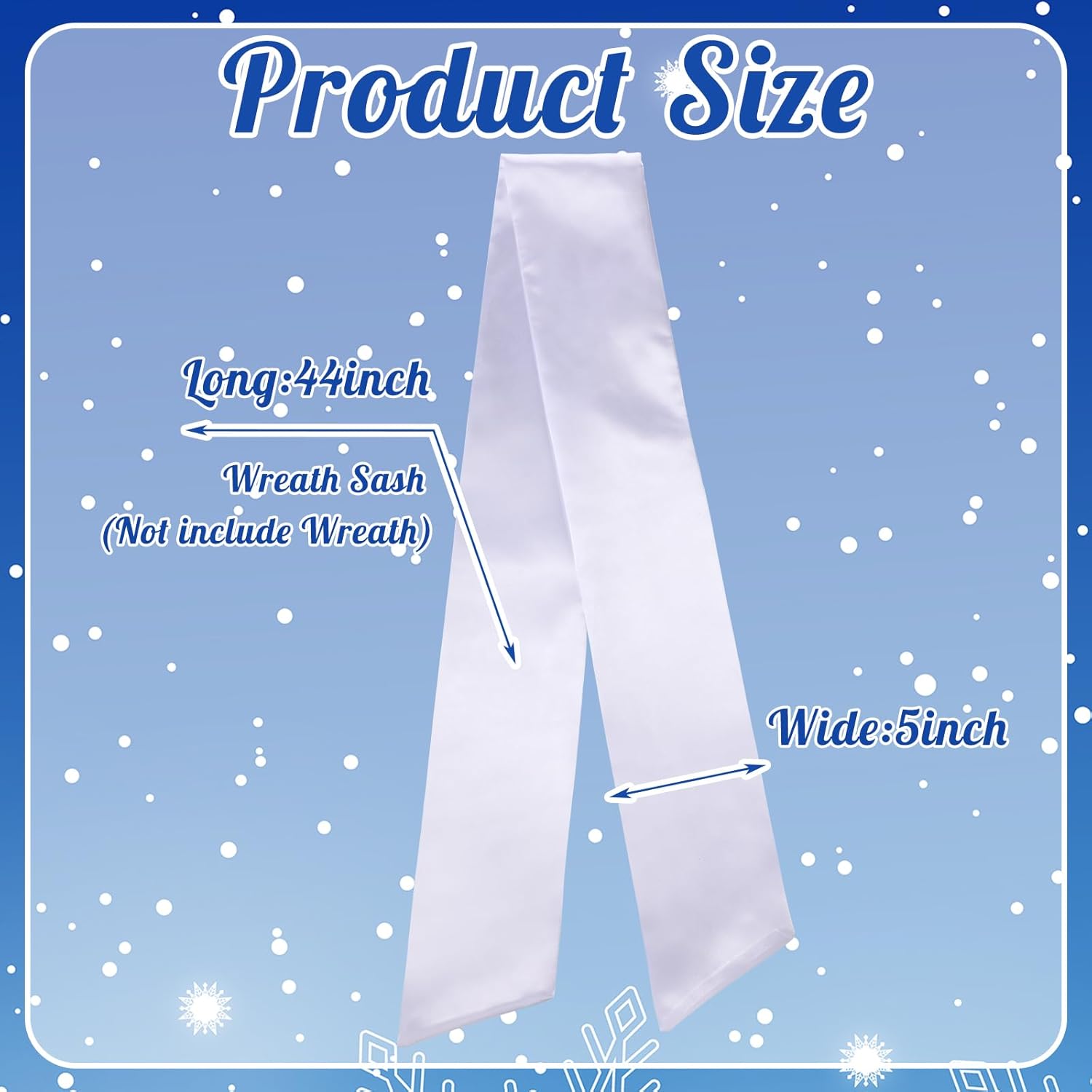 2 Pcs White Wreath Sash for Front Door Decor