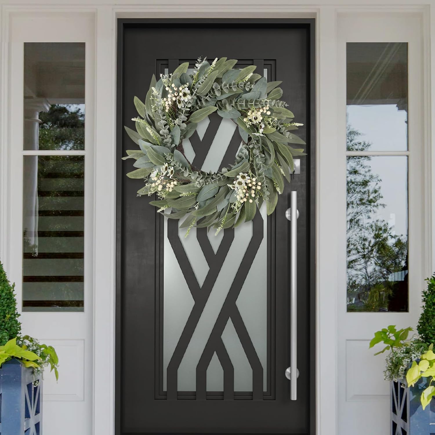 26 Inches Large Eucalyptus Spring Wreath for Front Door Decor