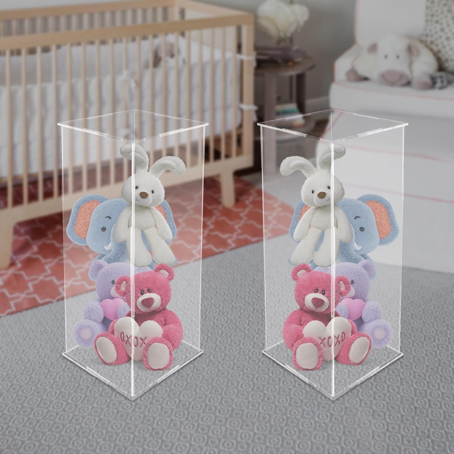 2 Pcs Acrylic Display Cube Pedestals for Flower and Decorations