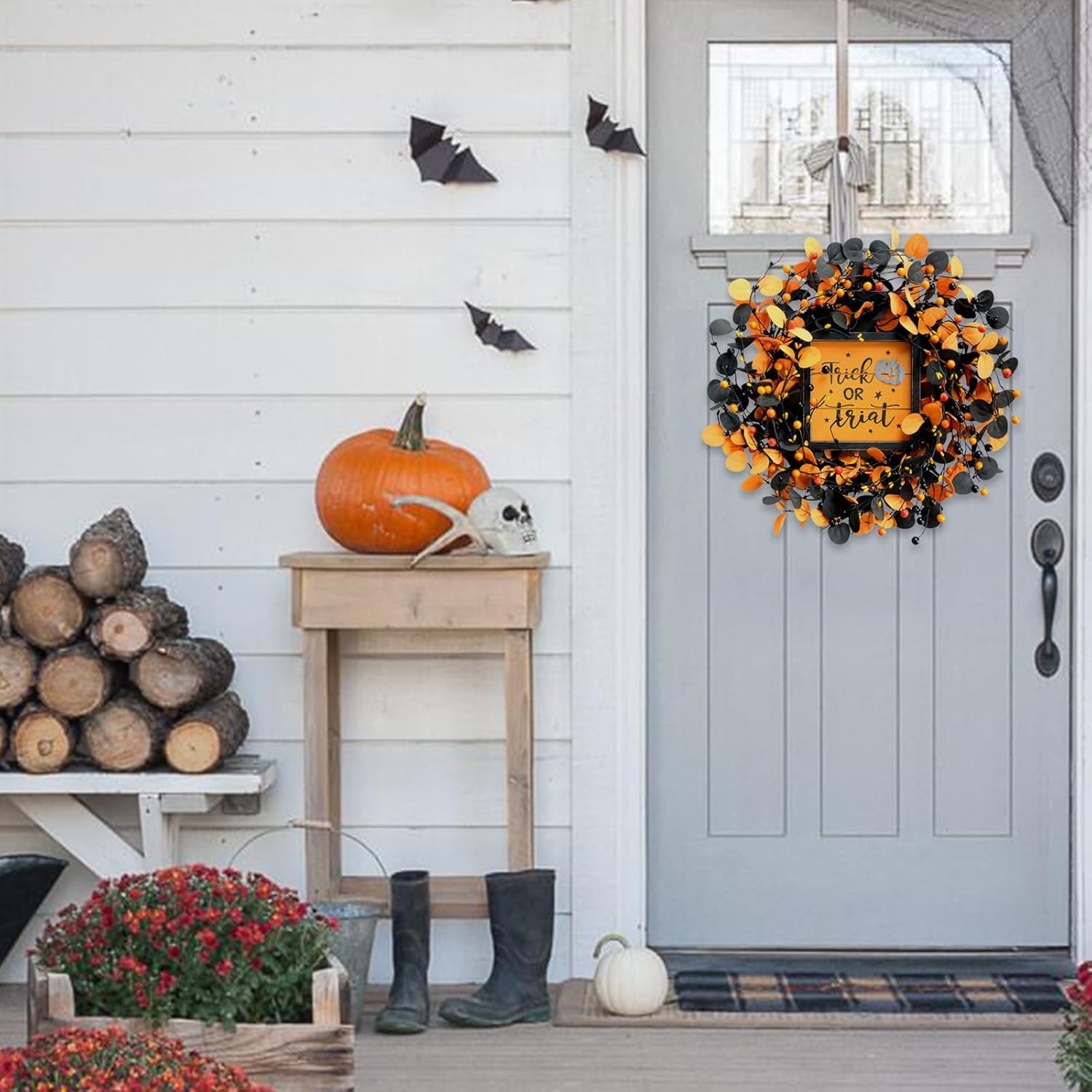 Cir Oases Halloween Wreath Front Door Decor