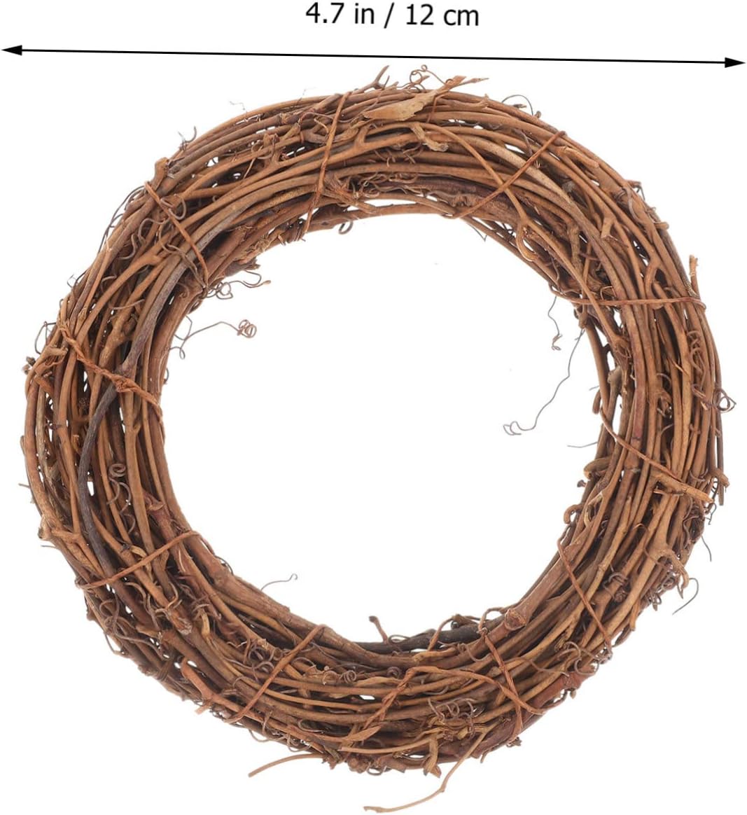 Sosoport 5Pcs Rattan Wreath Rings for Christmas and Holiday Decor