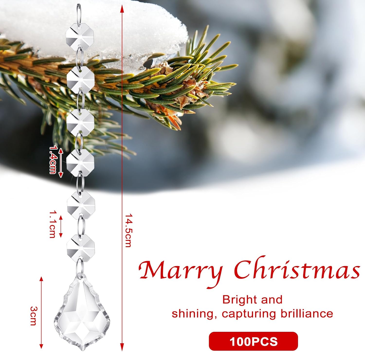 Nuenen 100 Pcs Acrylic Crystal Garland Strands for Home Decor