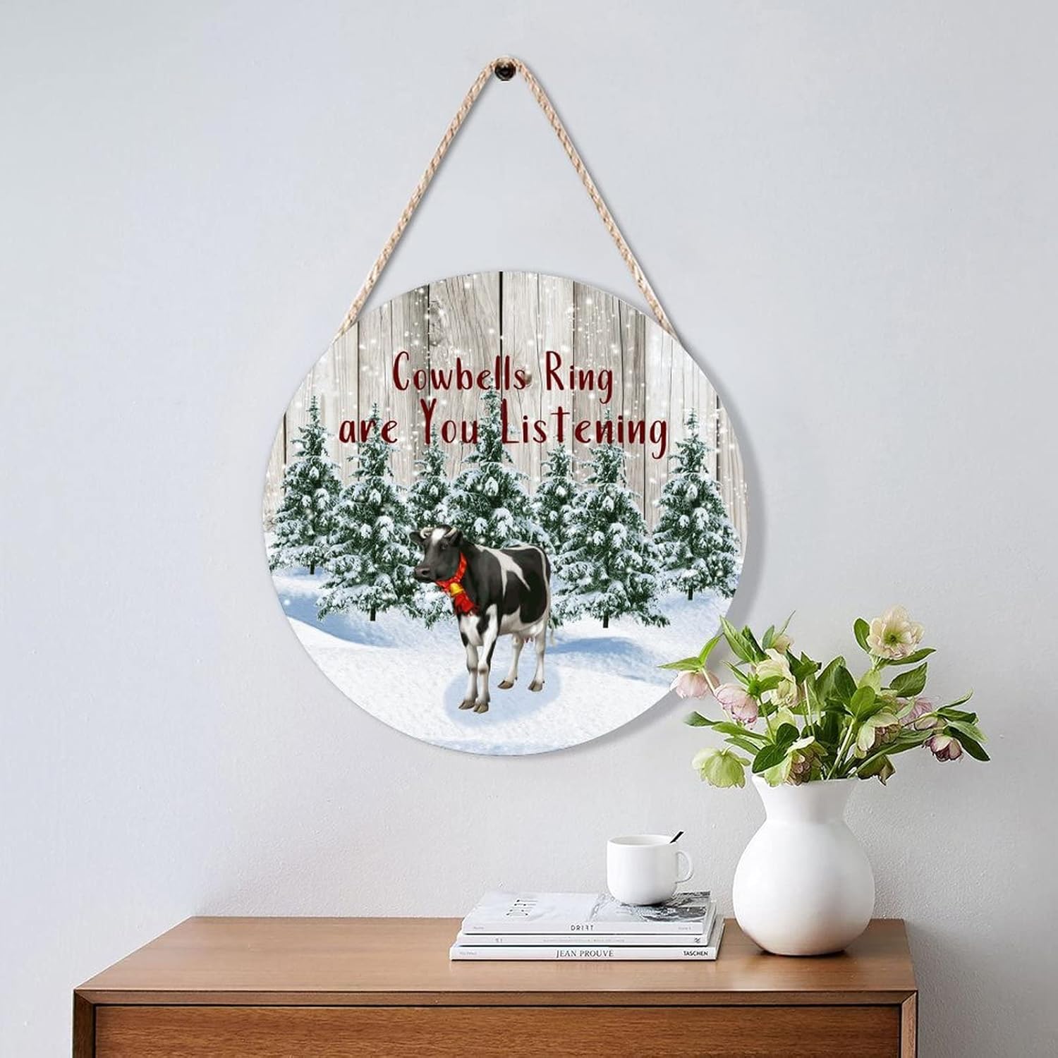 Farmhouse Door Hanger with Cowbell Design