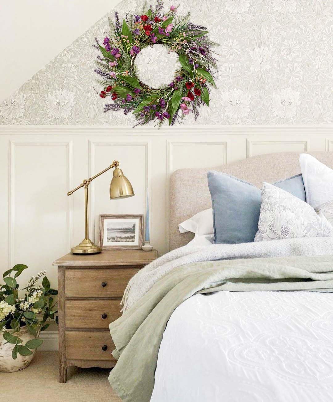 Briful 18 Inch Artificial Lavender Wreath