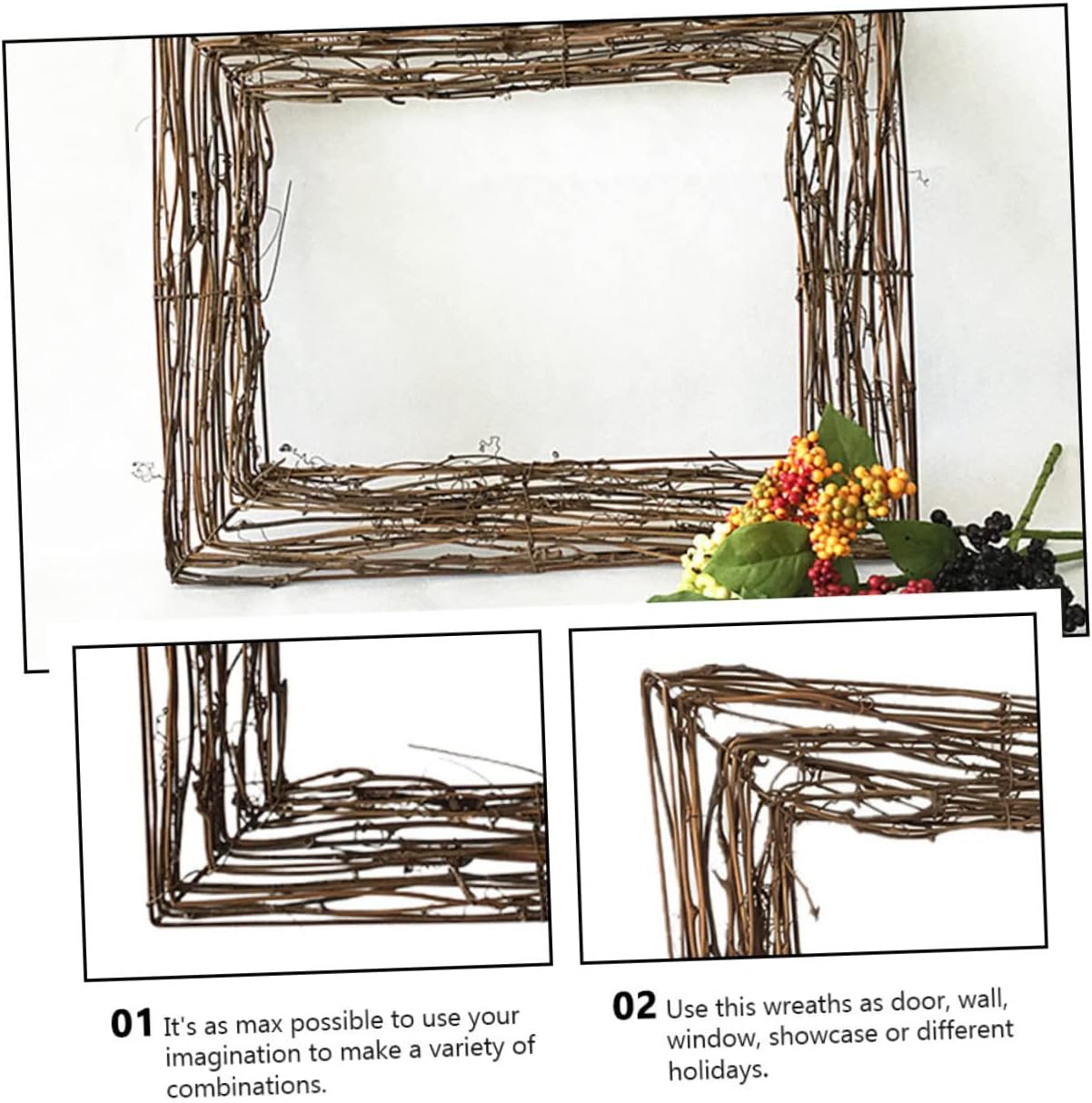 Eco-Friendly Rustic Grapevine Wreath Base Hanger