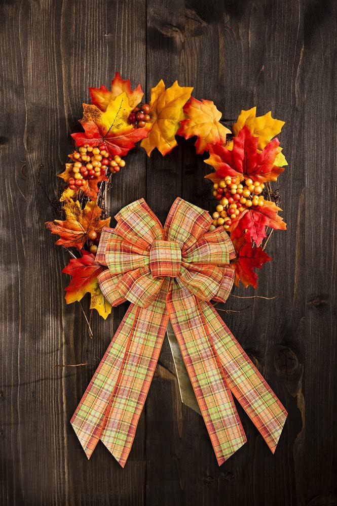 ABTOLS Large Fall Bow Wreath for Farmhouse Decor